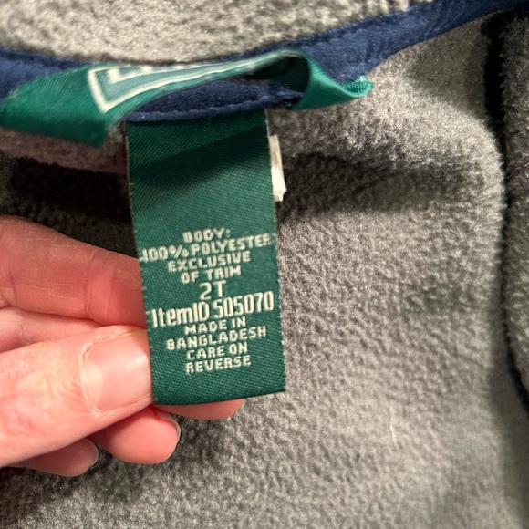 LL Bean Fleece Jacket toddler size 2T Blue & Gray - Picture 6 of 6